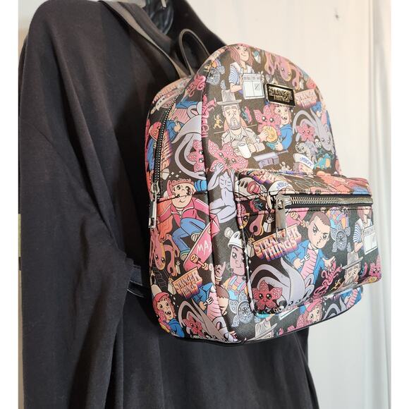 STRANGER THINGS by BIOWORLD  Multi Chibi Characters 12" x 10" x 4" Mini Backpack - Picture 7 of 12